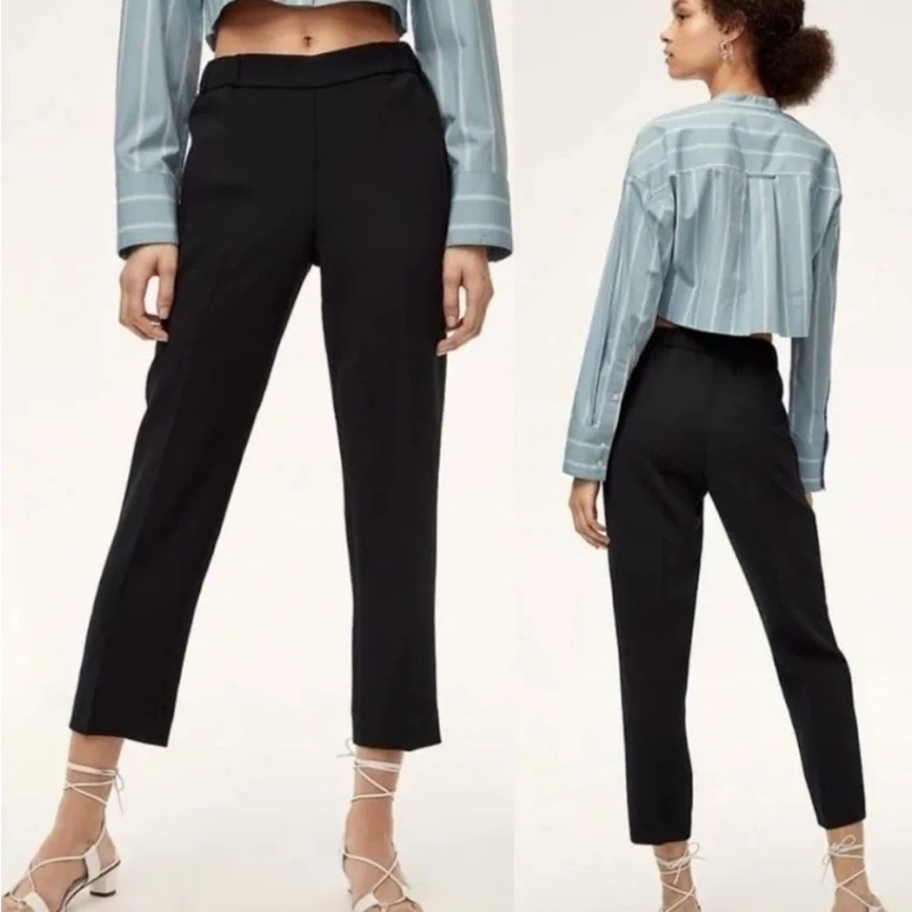 Aritzia Wilfred Darontal Cropped Black Tailored Pants size 0